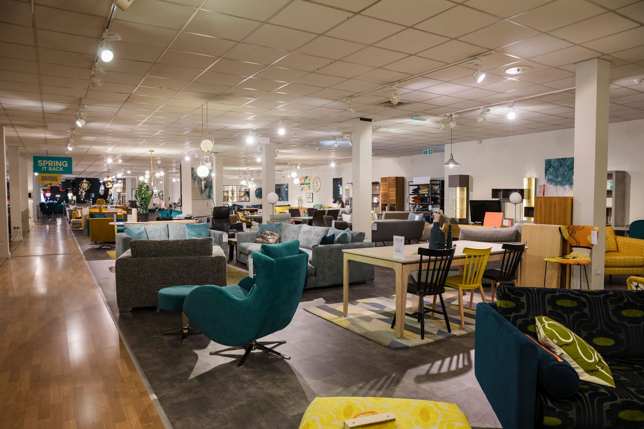 Curated showroom environment representing project support and service
