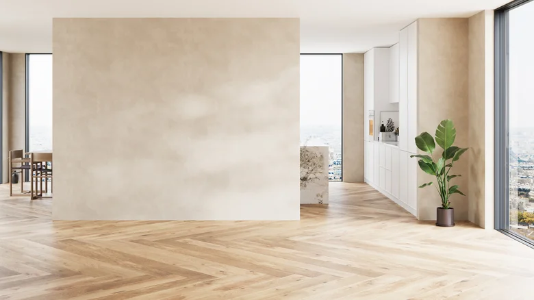 Hardwood flooring in an unusual plank layout