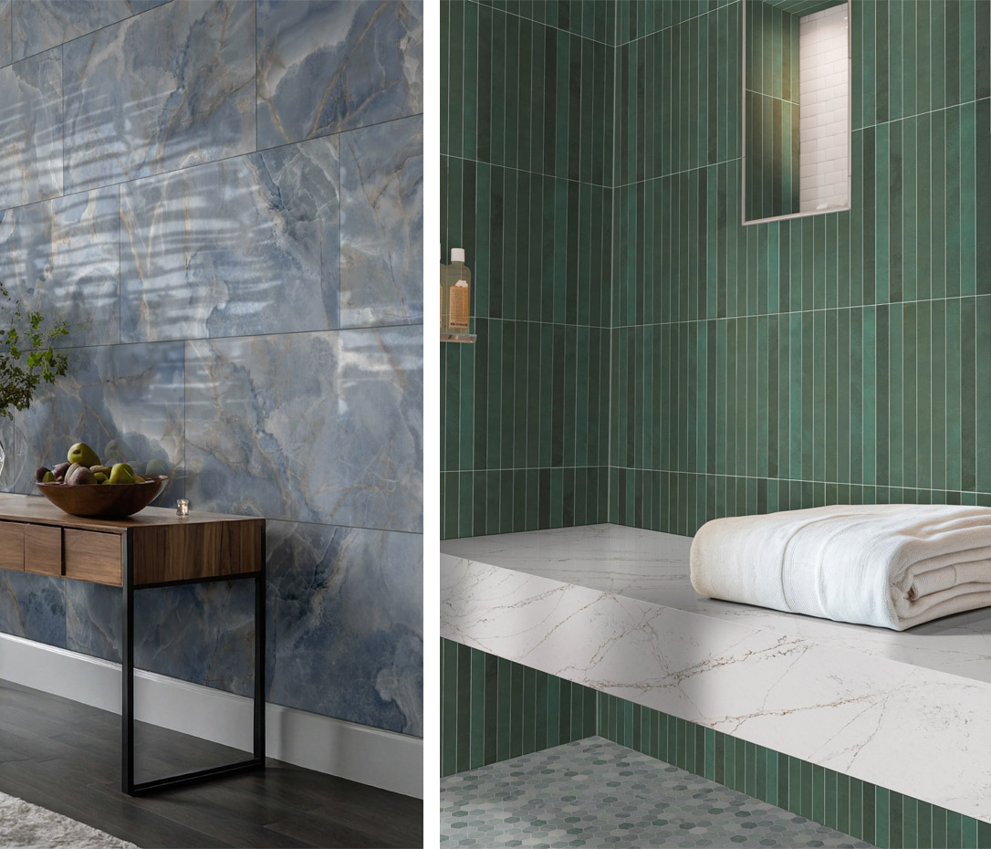 Modern tile and flooring trend display